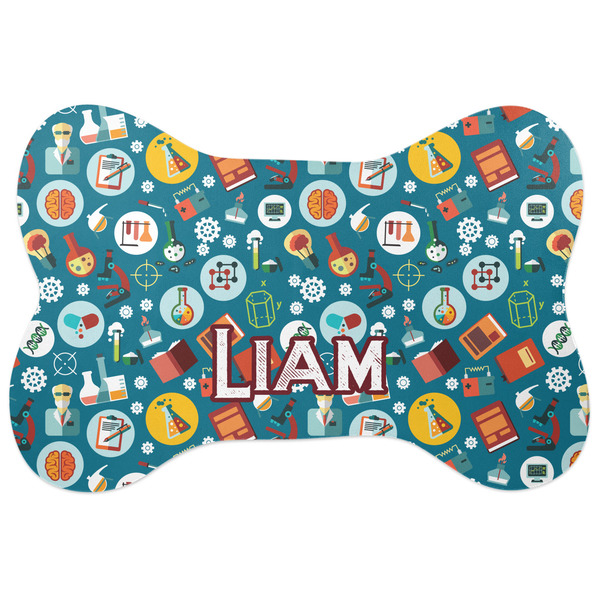 Custom Rocket Science Bone Shaped Dog Food Mat (Personalized)