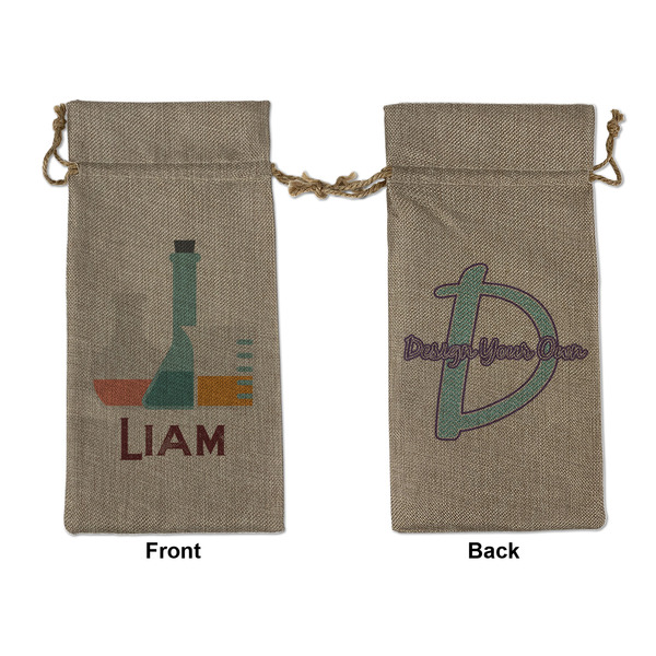 Custom Rocket Science Large Burlap Gift Bag - Front & Back (Personalized)