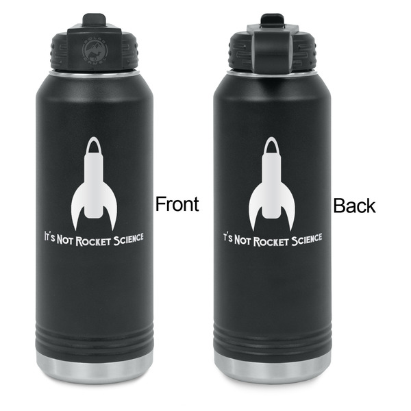 Rocket Science Laser Engraved Water Bottles - Front & Back Engraving - Front & Back View