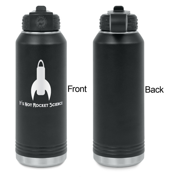 Rocket Science Laser Engraved Water Bottles - Front Engraving - Front & Back View