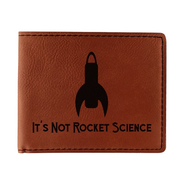 Custom Rocket Science Leatherette Bifold Wallet (Personalized)