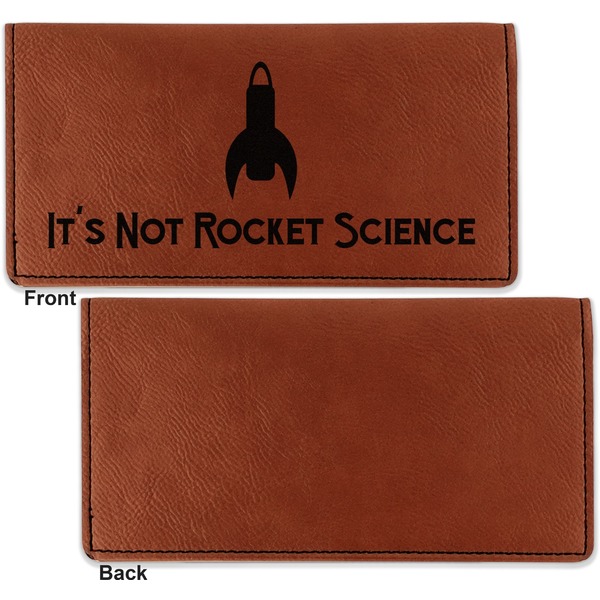 Rocket Science Leather Checkbook Holder Front and Back Single Sided - Apvl