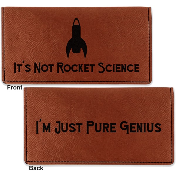 Rocket Science Leather Checkbook Holder Front and Back