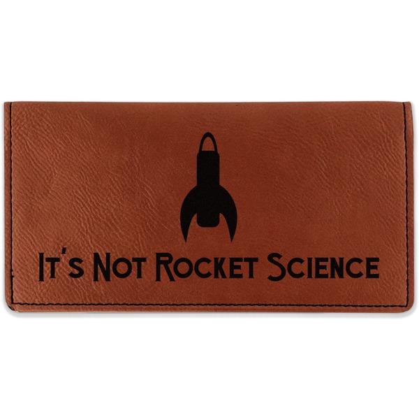 Custom Rocket Science Leatherette Checkbook Holder - Double Sided (Personalized)