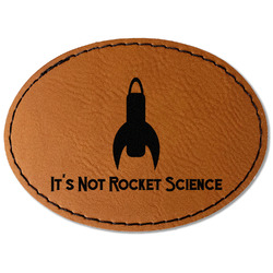 Rocket Science Faux Leather Iron On Patch - Oval (Personalized)