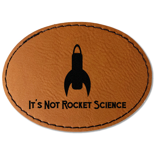 Custom Rocket Science Faux Leather Iron On Patch - Oval (Personalized)