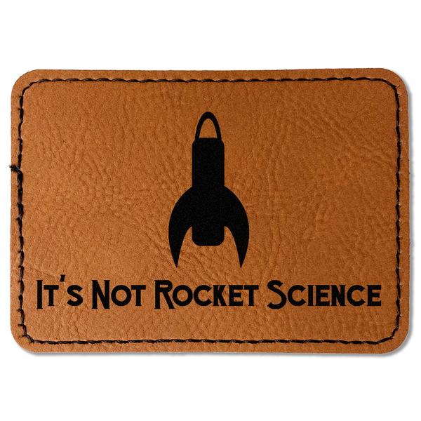 Custom Rocket Science Faux Leather Iron On Patch - Rectangle (Personalized)