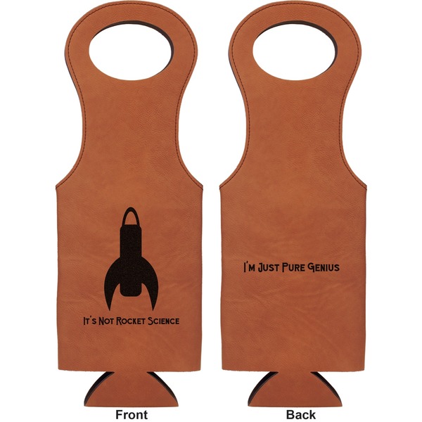Rocket Science Leatherette Wine Tote Double Sided - Front and Back
