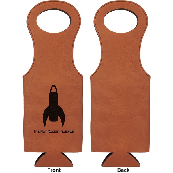 Rocket Science Leatherette Wine Tote Single Sided - Front and Back