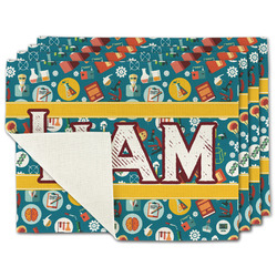 Rocket Science Single-Sided Linen Placemat - Set of 4 w/ Name or Text
