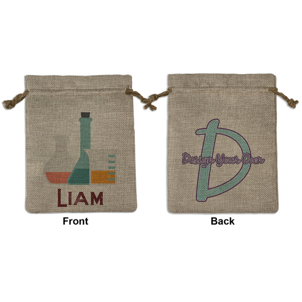Custom Rocket Science Medium Burlap Gift Bag - Front & Back (Personalized)