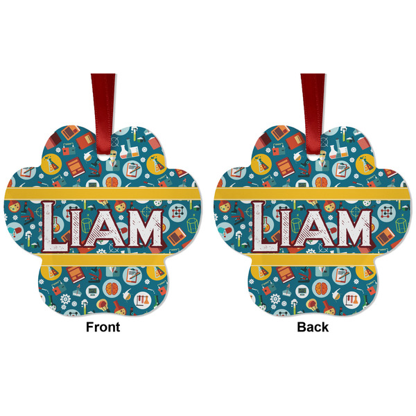 Rocket Science Metal Paw Ornament - Front and Back