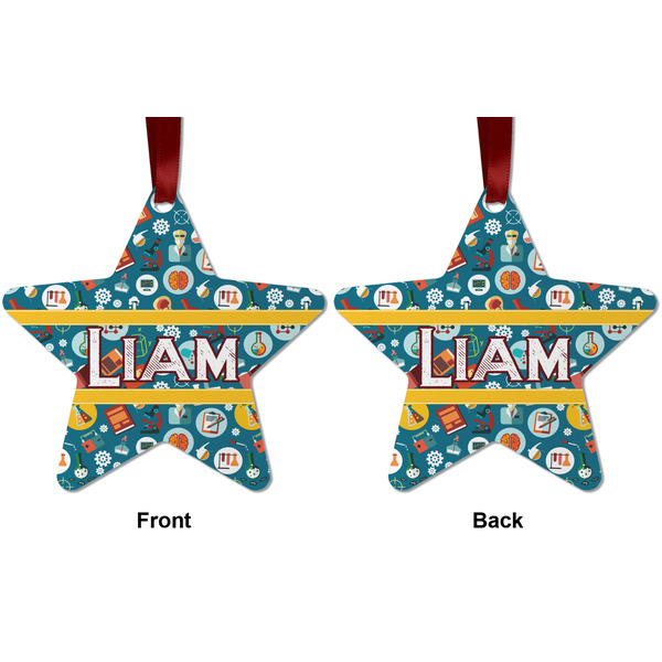Rocket Science Metal Star Ornament - Front and Back
