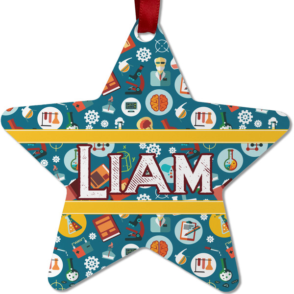 Custom Rocket Science Metal Star Ornament - Double Sided w/ Name or Text