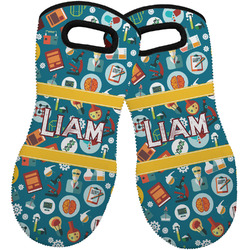 Rocket Science Neoprene Oven Mitts - Set of 2 w/ Name or Text
