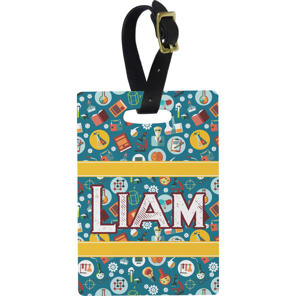 Custom Rocket Science Plastic Luggage Tag - Rectangular w/ Name or Text