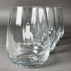 Rocket Science Stemless Wine Glasses (Set of 4) (Personalized)