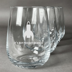 Rocket Science Stemless Wine Glasses (Set of 4) (Personalized)