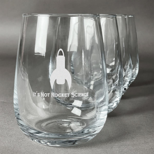 Custom Rocket Science Stemless Wine Glasses (Set of 4) (Personalized)