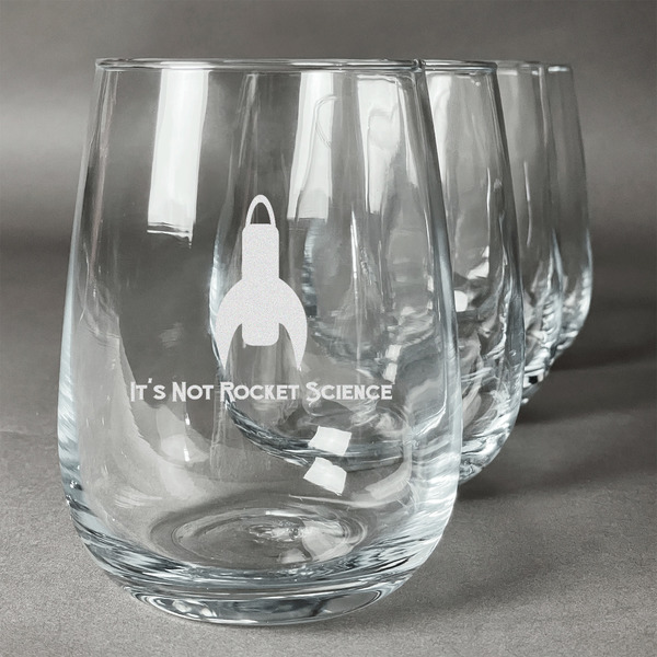 Custom Rocket Science Stemless Wine Glasses (Set of 4) (Personalized)