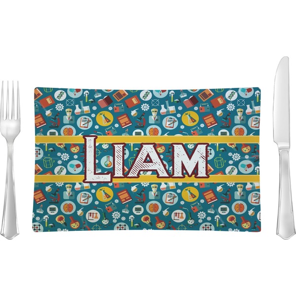 Custom Rocket Science Rectangular Glass Lunch / Dinner Plate - Single or Set (Personalized)