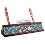 Rocket Science Red Mahogany Nameplate with Business Card Holder (Personalized)