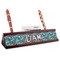 Rocket Science Red Mahogany Nameplates with Business Card Holder - Angle