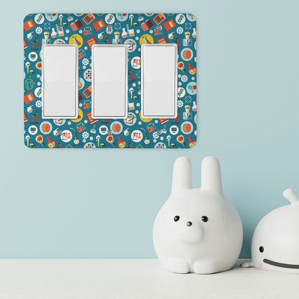 Rocket Science Rocker Light Switch Covers - Triple - IN CONTEXT
