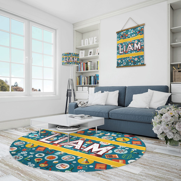 Rocket Science Round Area Rug - IN CONTEXT