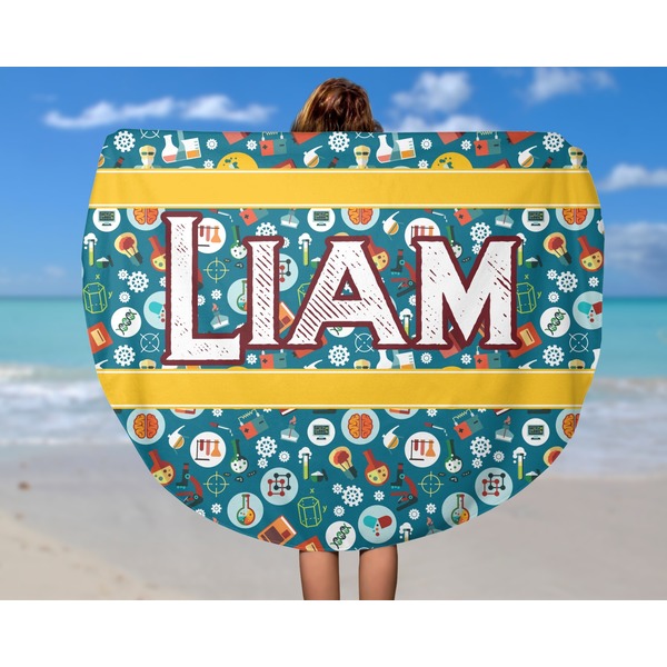 Rocket Science Round Beach Towel - In Use