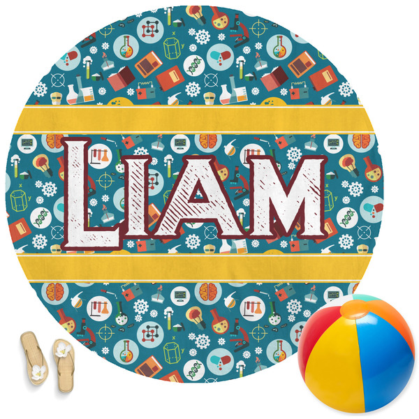 Custom Rocket Science Round Beach Towel (Personalized)