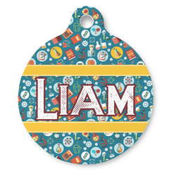 Rocket Science Round Pet ID Tag (Personalized)