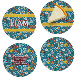 Rocket Science Set of 4 Glass Appetizer / Dessert Plate 8" (Personalized)