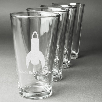 Rocket Science Pint Glasses - Engraved (Set of 4) (Personalized)