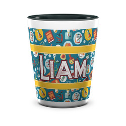 Rocket Science Ceramic Shot Glass - 1.5 oz - Two Tone - Set of 4 (Personalized)