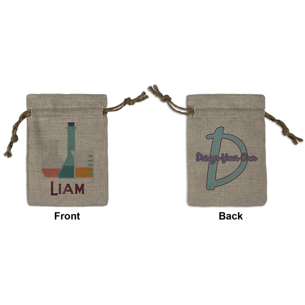 Custom Rocket Science Small Burlap Gift Bag - Front & Back (Personalized)