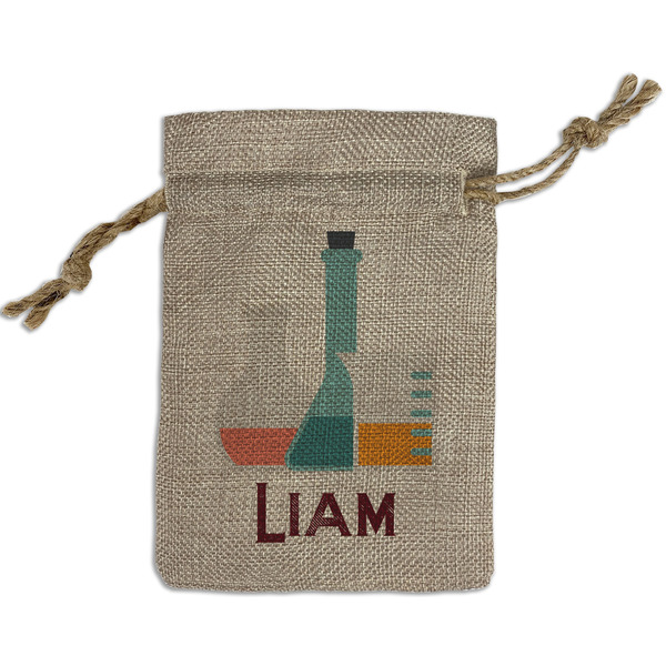 Custom Rocket Science Small Burlap Gift Bag - Front (Personalized)