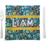 Rocket Science 9.5" Glass Square Lunch / Dinner Plate- Single or Set of 4 (Personalized)