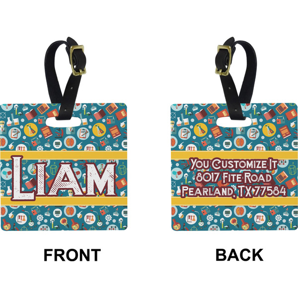 Rocket Science Square Luggage Tag (Front + Back)
