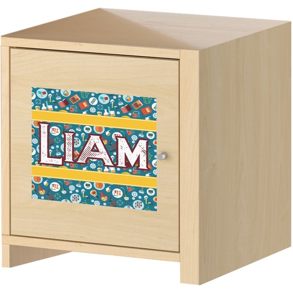 Rocket Science Square Wall Decal on Wooden Cabinet