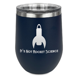 Rocket Science Stemless Stainless Steel Wine Tumbler - Navy - Double Sided (Personalized)