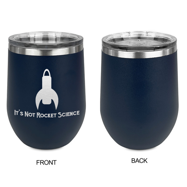 Rocket Science Stainless Wine Tumblers - Navy - Single Sided - Approval