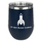 Rocket Science Stemless Stainless Steel Wine Tumbler - Navy - Single Sided (Personalized)