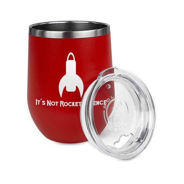 Rocket Science Stainless Wine Tumblers - Red - Double Sided - Alt View