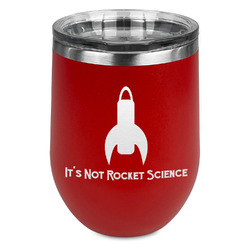 Rocket Science Stemless Stainless Steel Wine Tumbler - Red - Double Sided (Personalized)