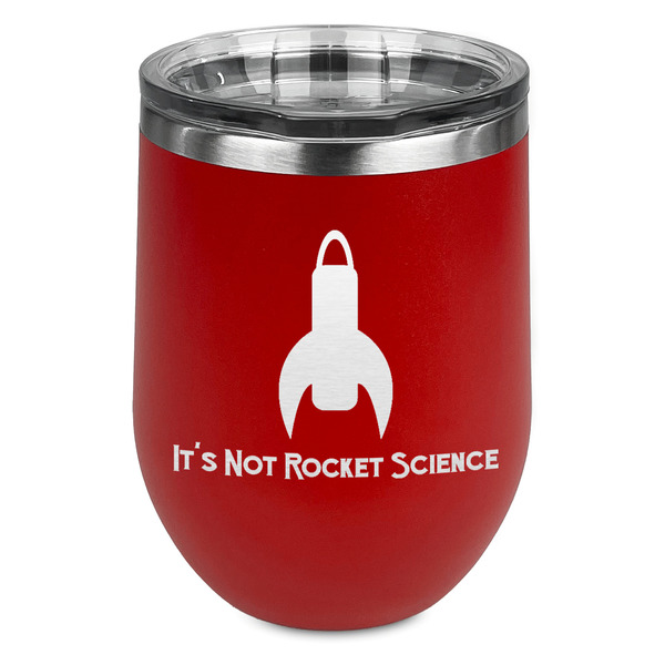 Custom Rocket Science Stemless Stainless Steel Wine Tumbler - Red - Single Sided (Personalized)