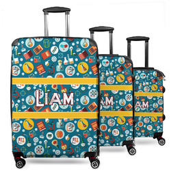 Rocket Science 3 Piece Luggage Set - 20" Carry On, 24" Medium Checked, 28" Large Checked (Personalized)
