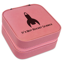 Rocket Science Travel Jewelry Boxes - Pink Leather (Personalized)