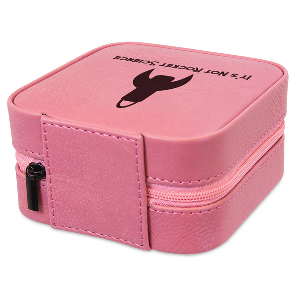 Rocket Science Travel Jewelry Boxes - Leather - Pink - View from Rear
