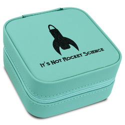 Rocket Science Travel Jewelry Box - Teal Leather (Personalized)